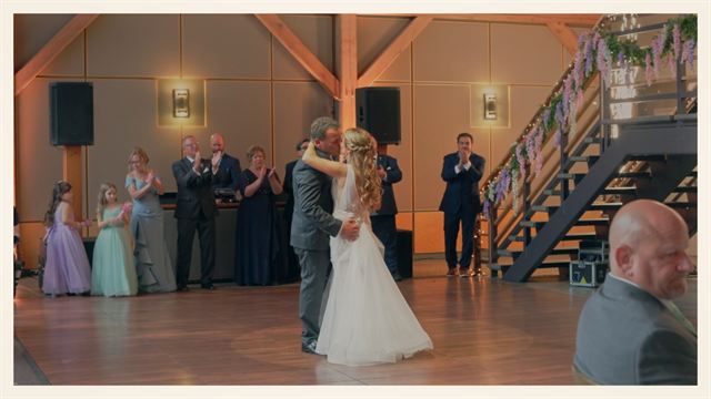 The first dance, with guests standing round the edge of the floor